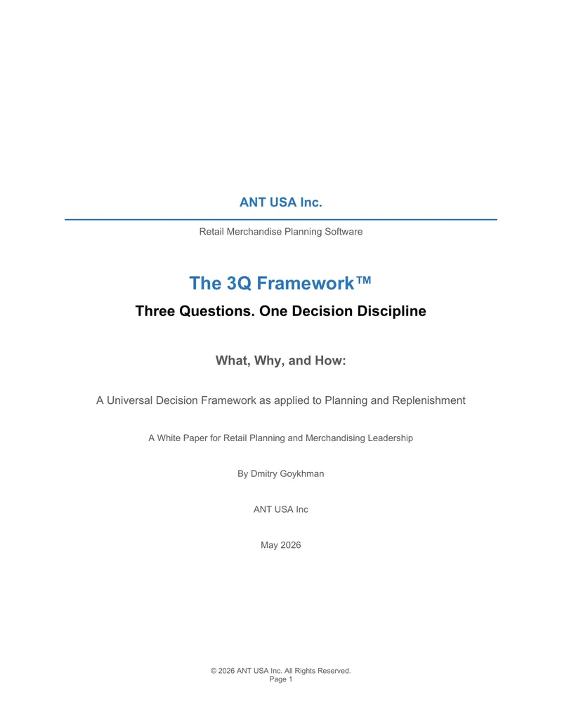 3Q Framework for Retail Merchandise Planning