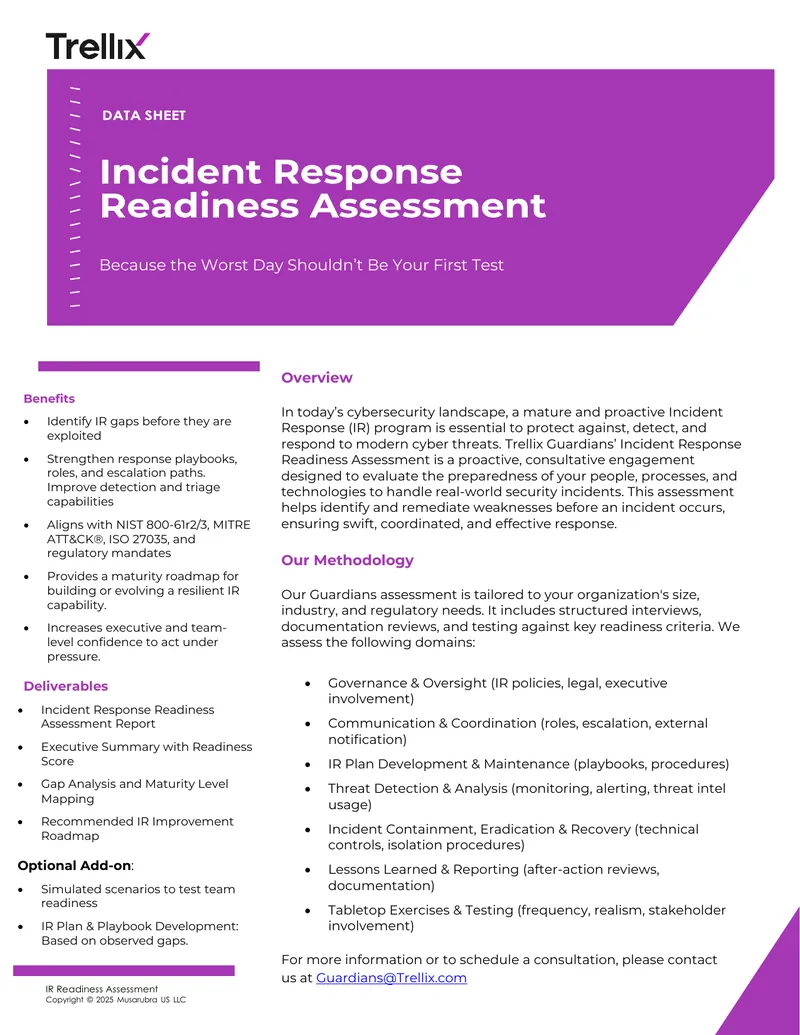 Incident Response Readiness Assessment Overview