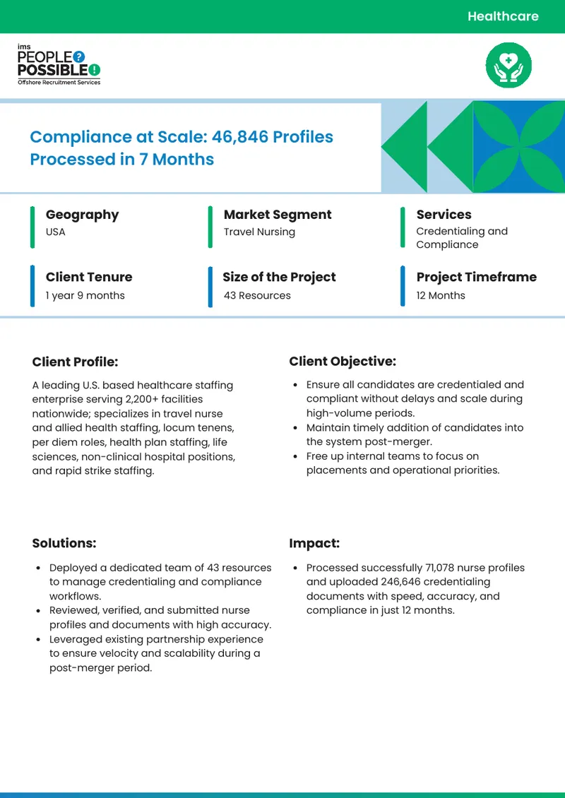 Healthcare Staffing Credentialing Case Study