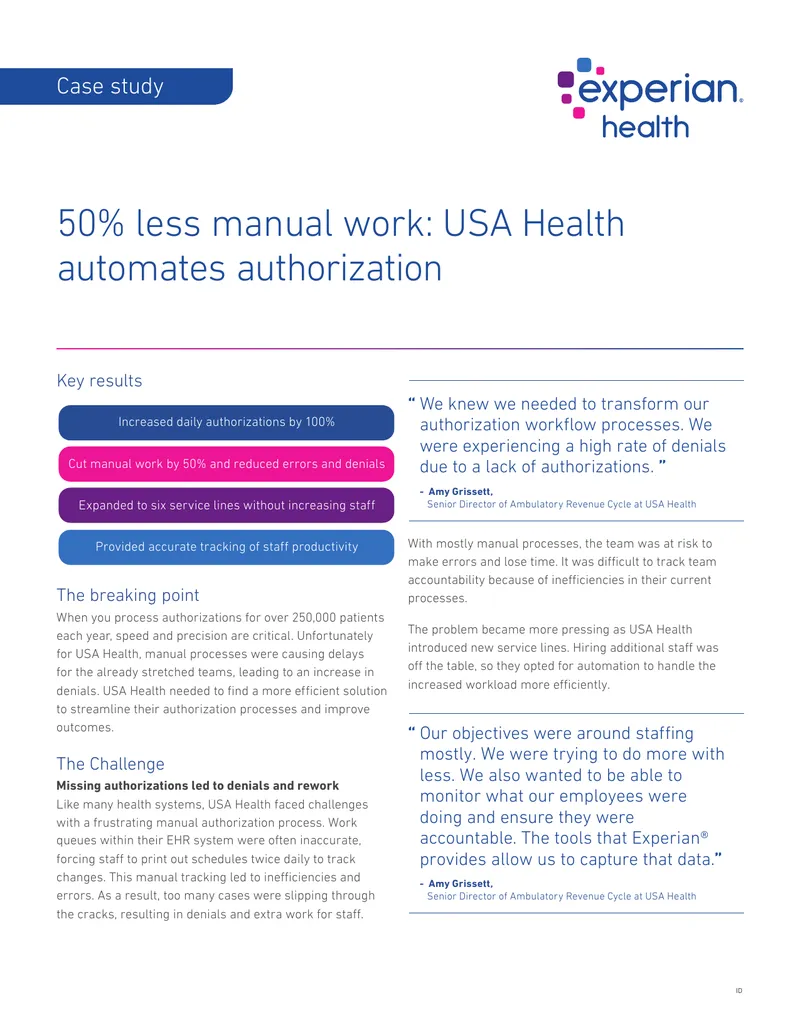 USA Health Authorization Workflow Automation Case Study