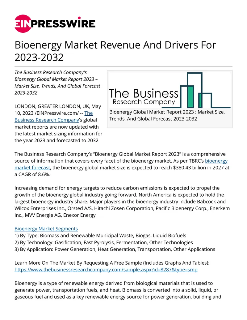 Bioenergy Global Market Report 2023