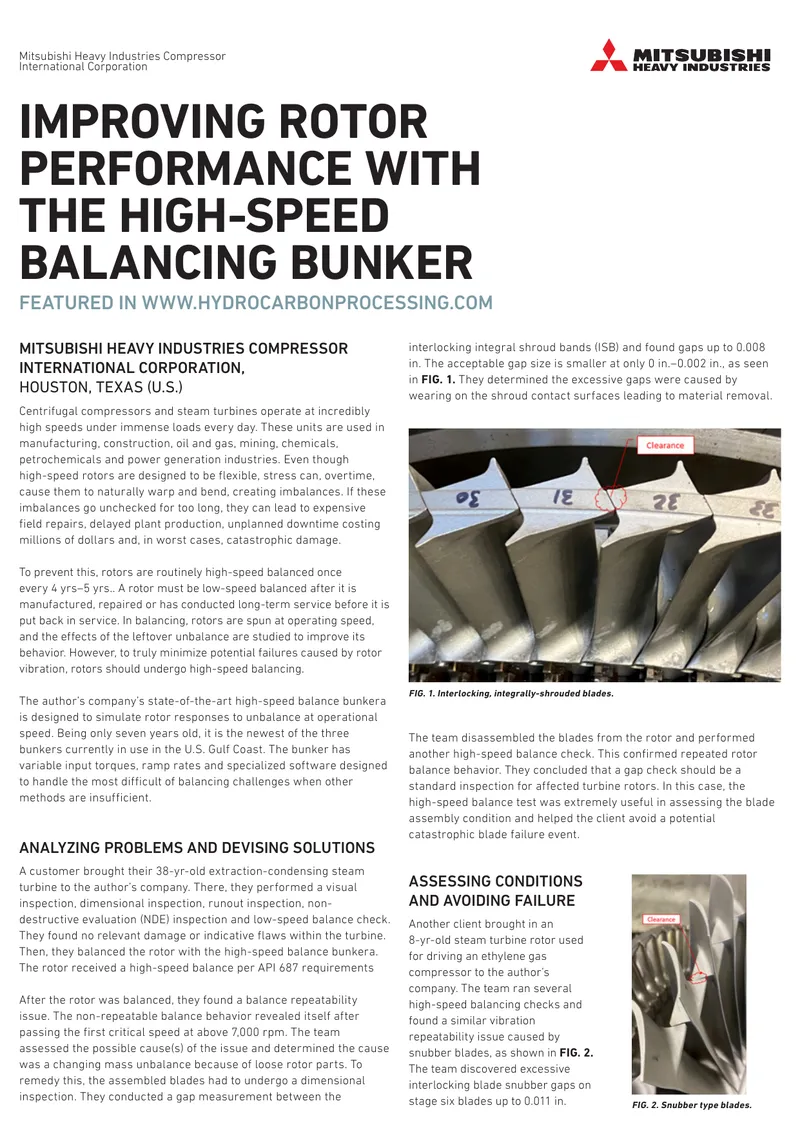High-Speed Balancing for Turbomachinery Performance