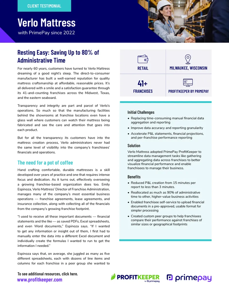 Verlo Mattress Franchise Financial Management Case Study