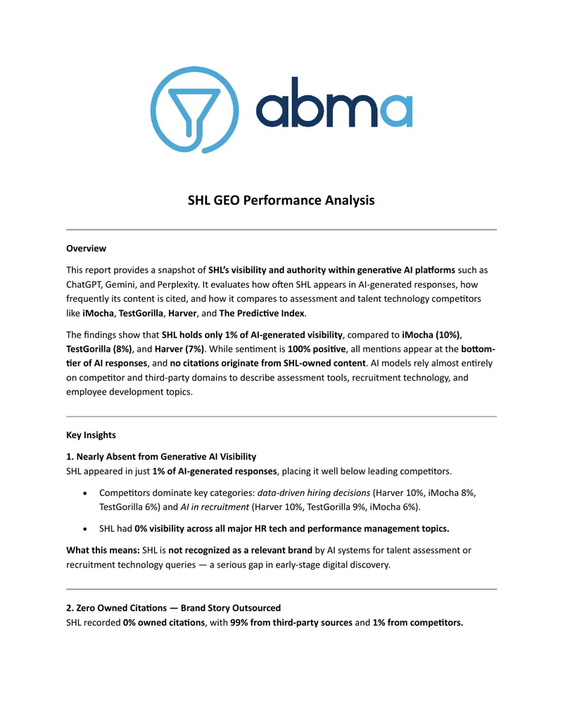SHL Generative AI Performance Analysis Report