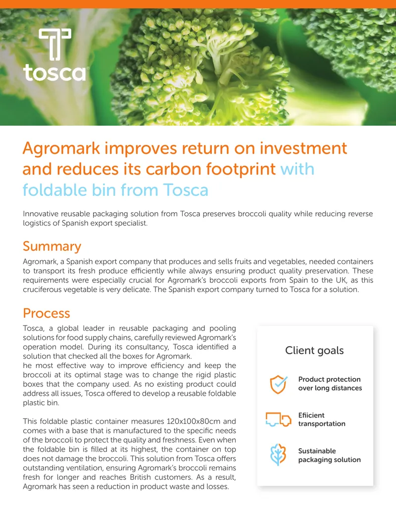 Agromark's Use of Foldable Bins for Broccoli Transport