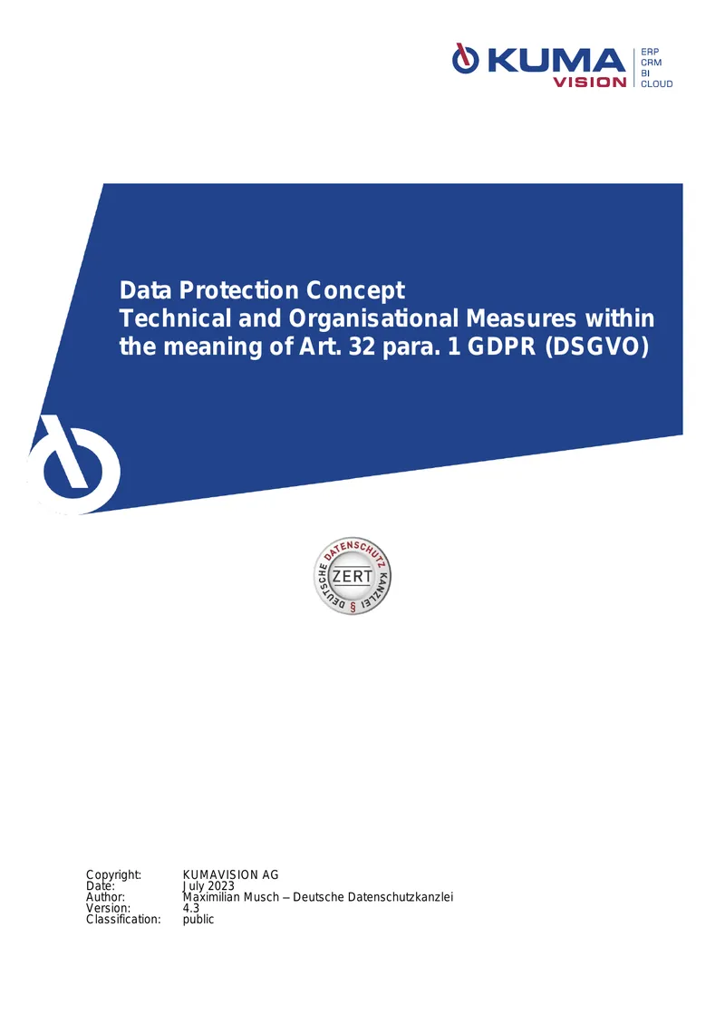 Data Protection Concept and Technical Measures