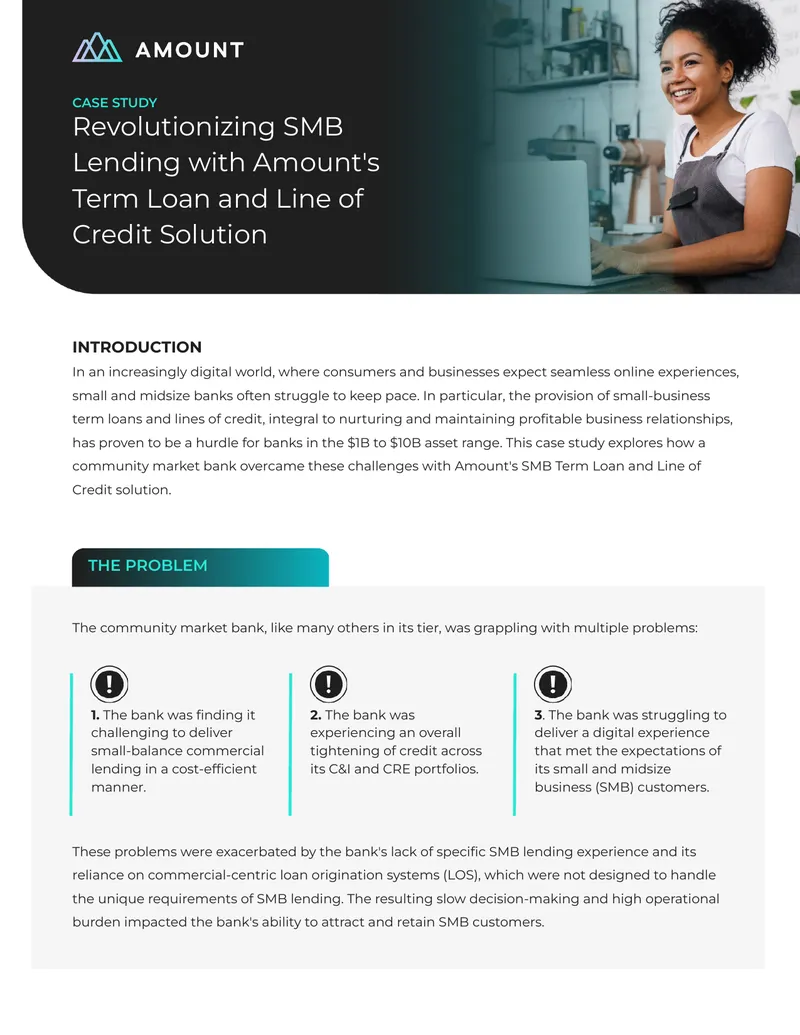 Revolutionizing SMB Lending with Amount's Solution