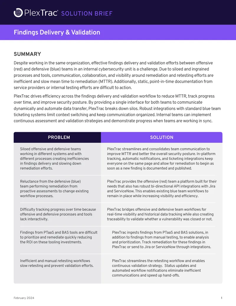 Streamlined Findings Delivery and Validation Workflow