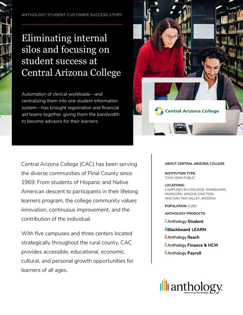 Central Arizona College Student Success Implementation