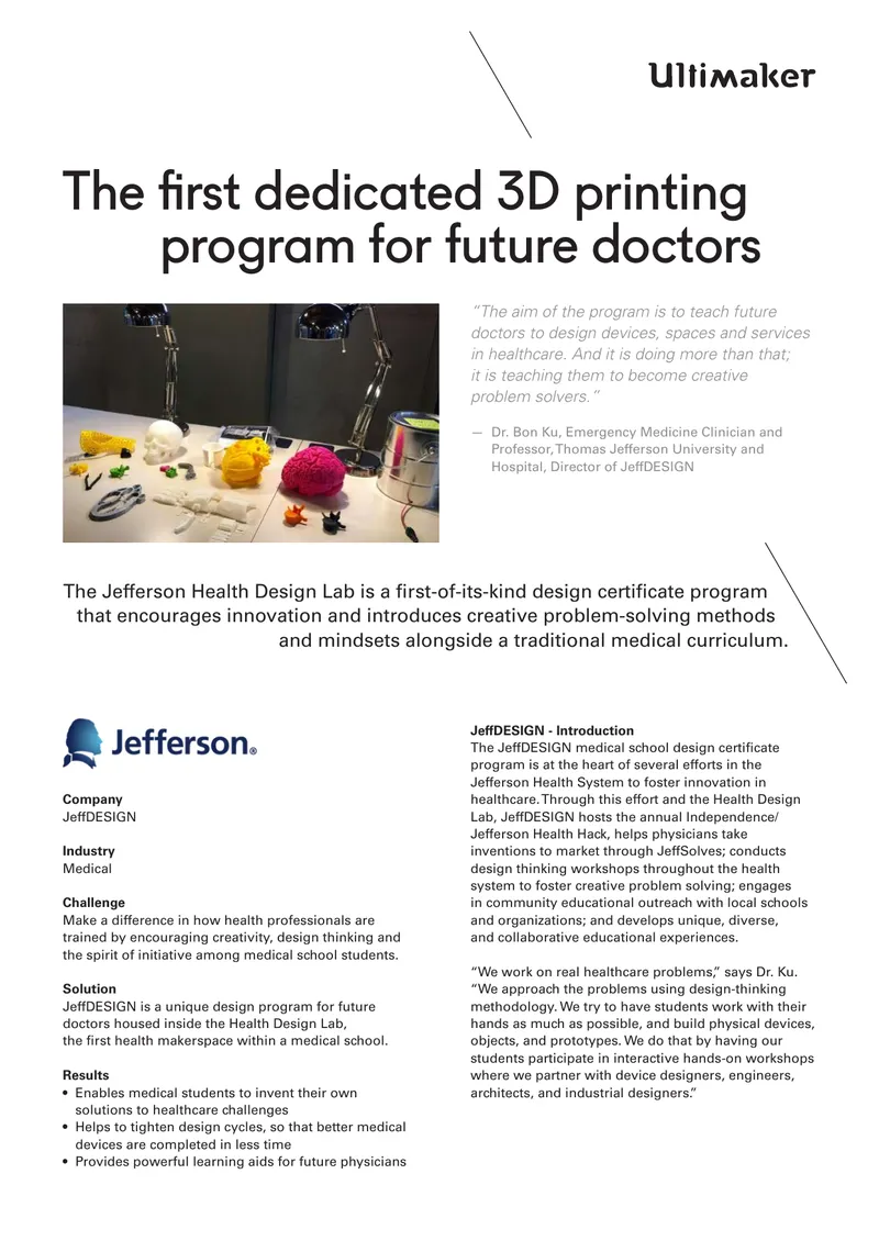 JeffDESIGN Medical School Design Certificate Program preview page 1