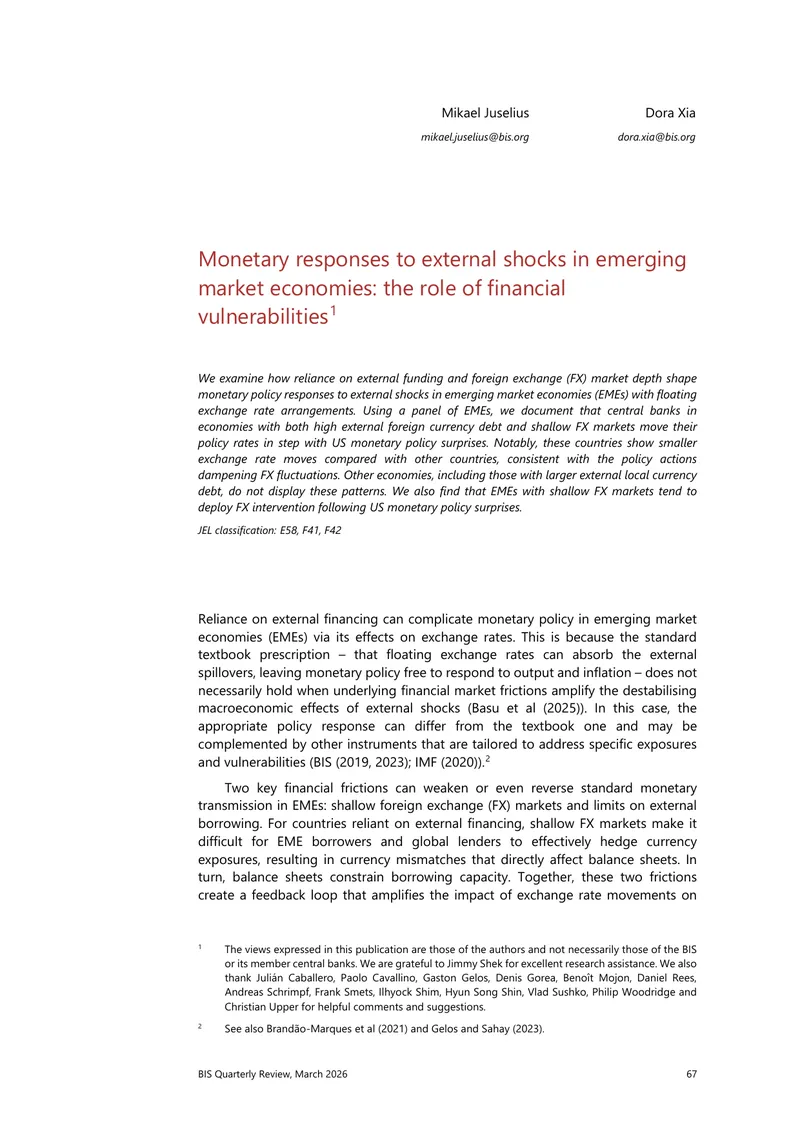Monetary Policy Responses in Emerging Market Economies