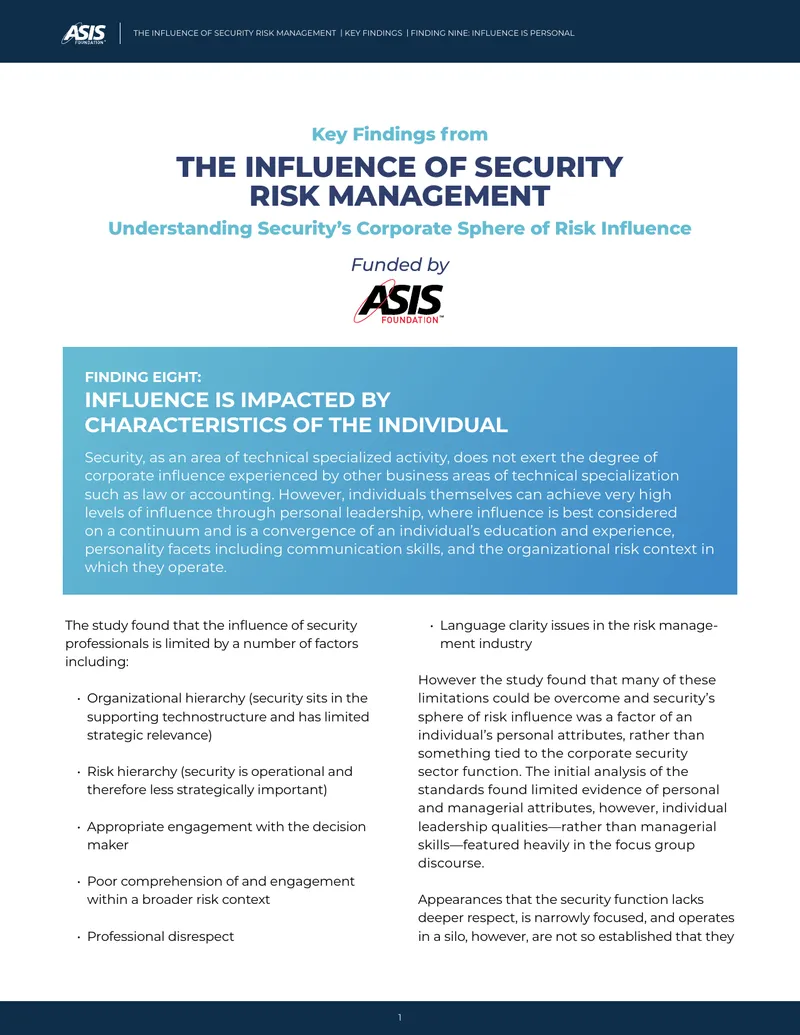 Influence of Security Risk Management Findings