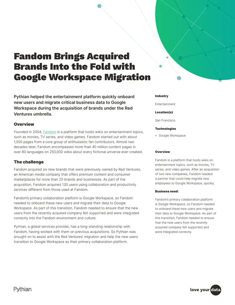 Fandom User Onboarding and Data Migration Case Study