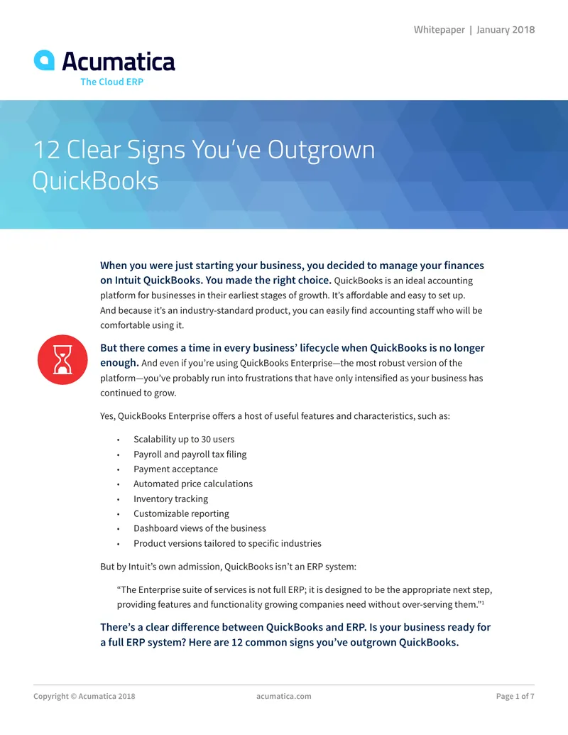 Signs Indicating Transition from QuickBooks to ERP