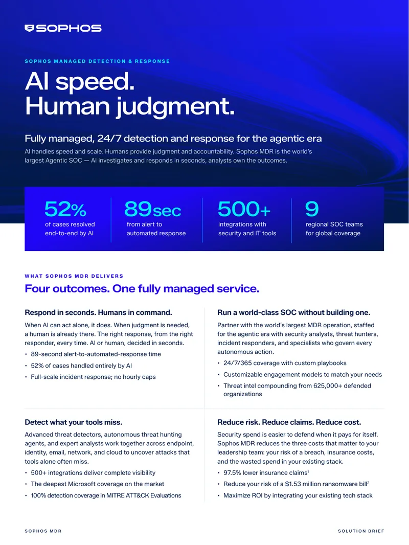 Sophos Managed Detection and Response Solution Brief