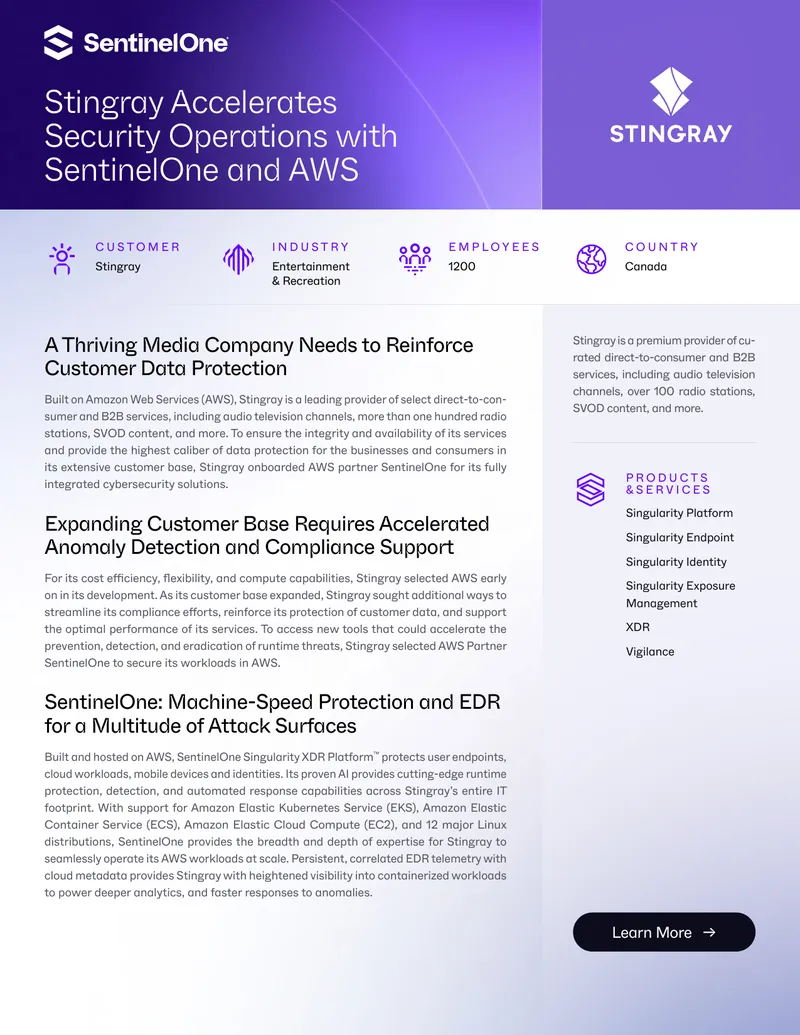 Enhancing Customer Data Protection with AWS and SentinelOne
