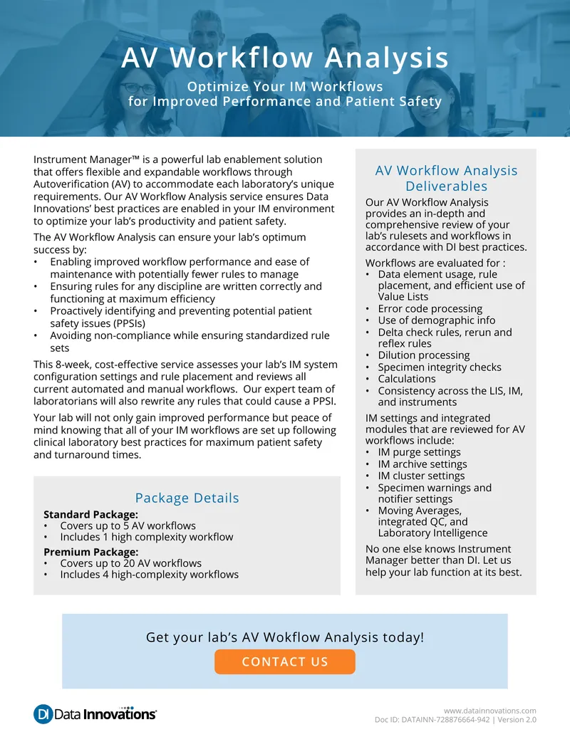 AV Workflow Analysis Service for Laboratory Optimization