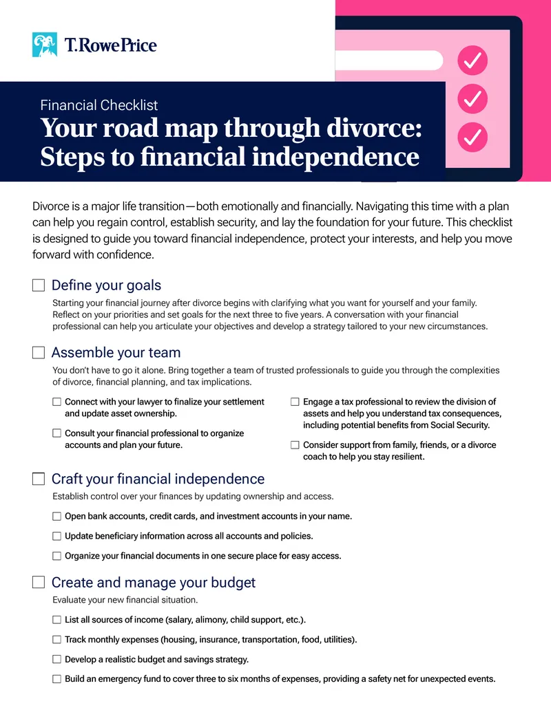 Financial Independence Checklist After Divorce