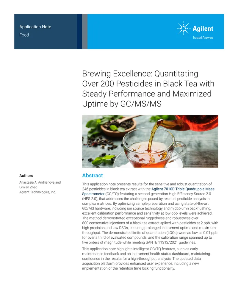 Quantitation of Pesticides in Black Tea Extract