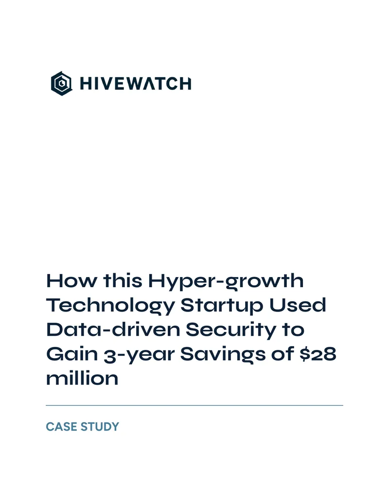 Data-driven Security and Cost Savings Case Study
