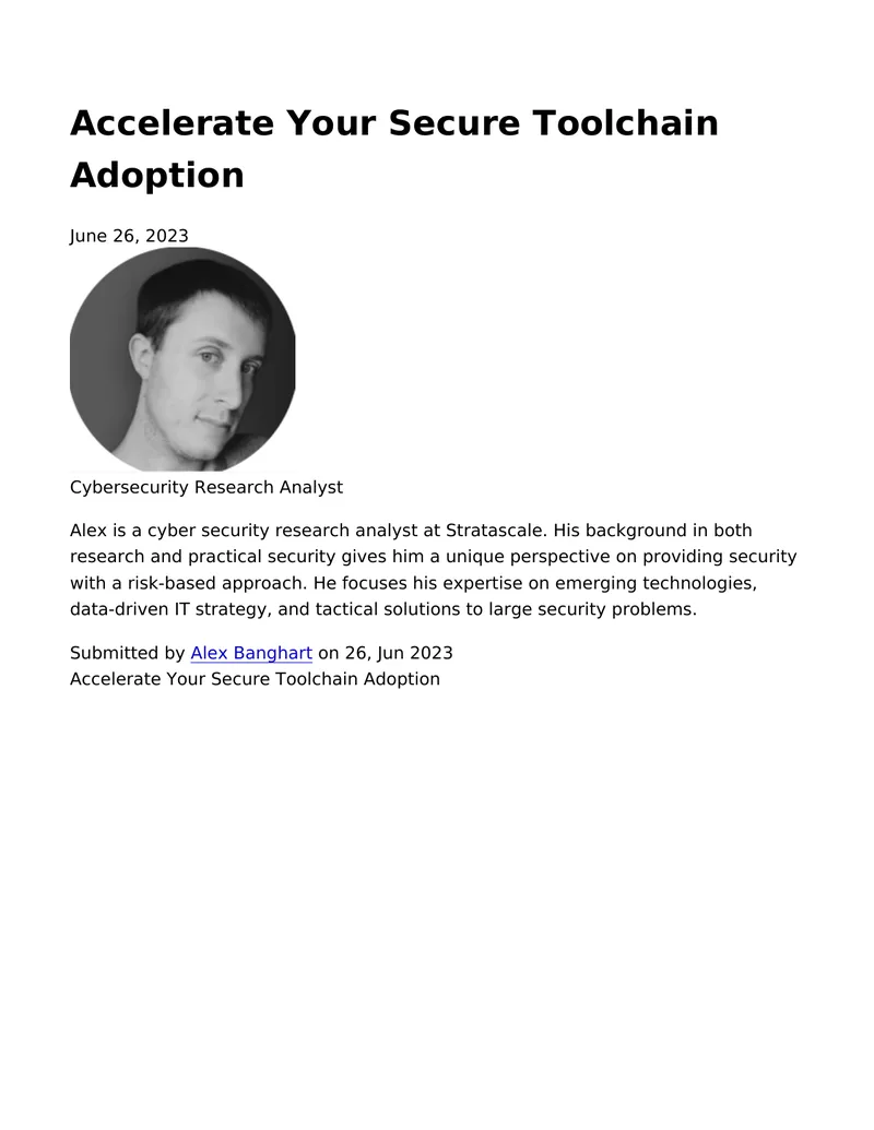 Secure Toolchain Adoption for Modern Enterprises