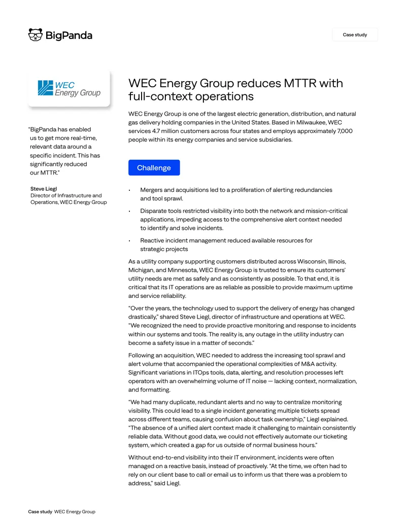 WEC Energy Group Incident Management Case Study
