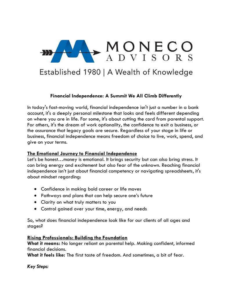 Financial Independence: A Personal Journey