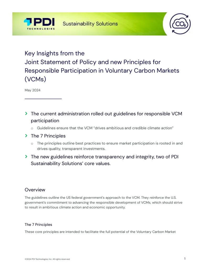 Guidelines for Responsible Participation in Voluntary Carbon Markets