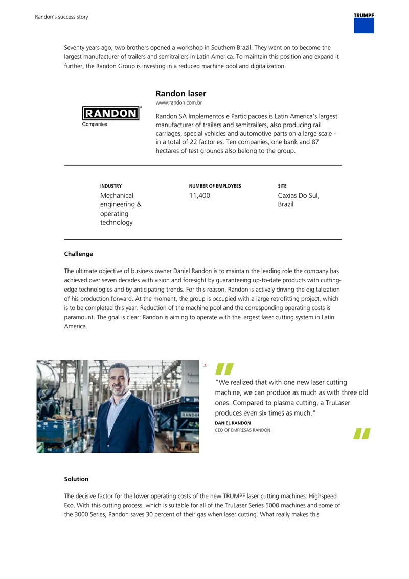 Randon Group Digitalization and Production Strategy
