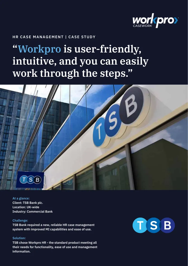 HR Case Management System Implementation at TSB Bank