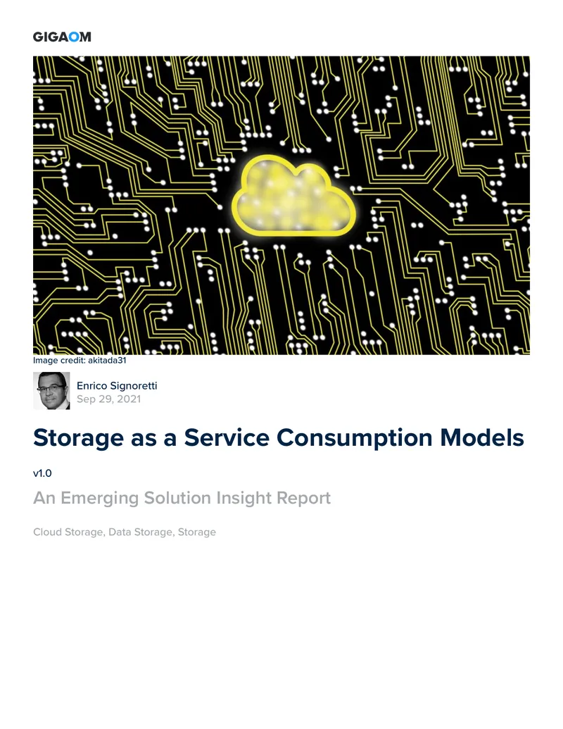 Storage as a Service Consumption Models Insight Report