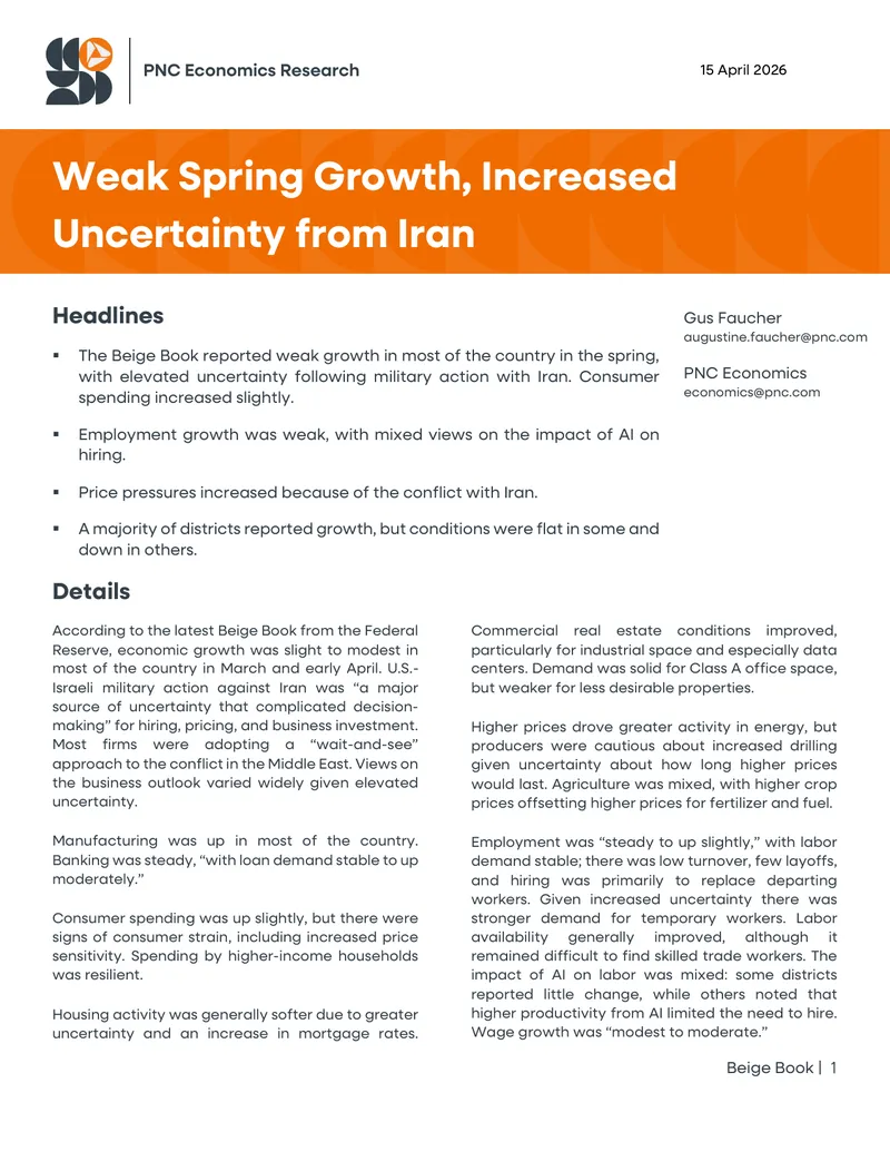 Beige Book Economic Report April 2026