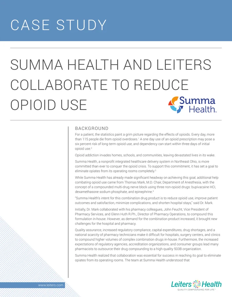 Summa Health and Leiters Collaboration Case Study