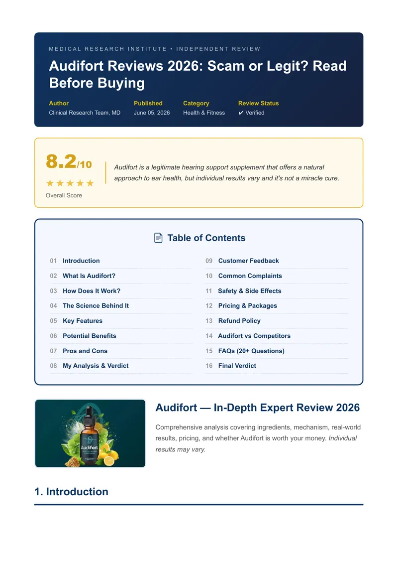 Audifort Comprehensive Supplement Review 2026
