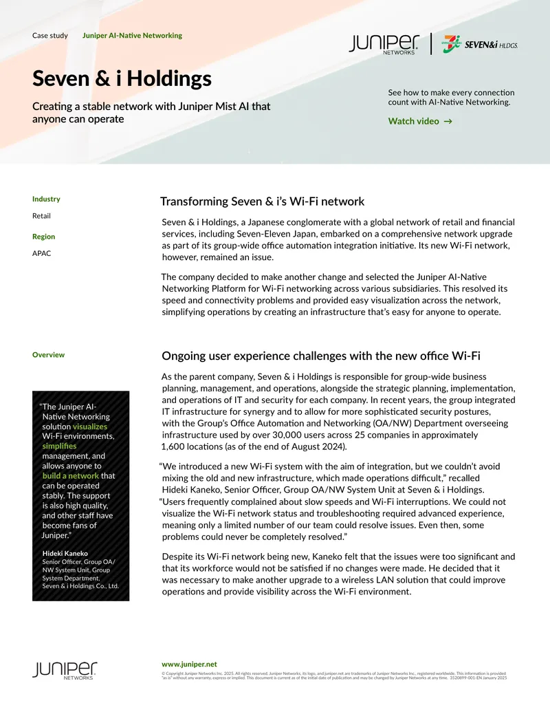 Juniper AI-Native Networking Case Study