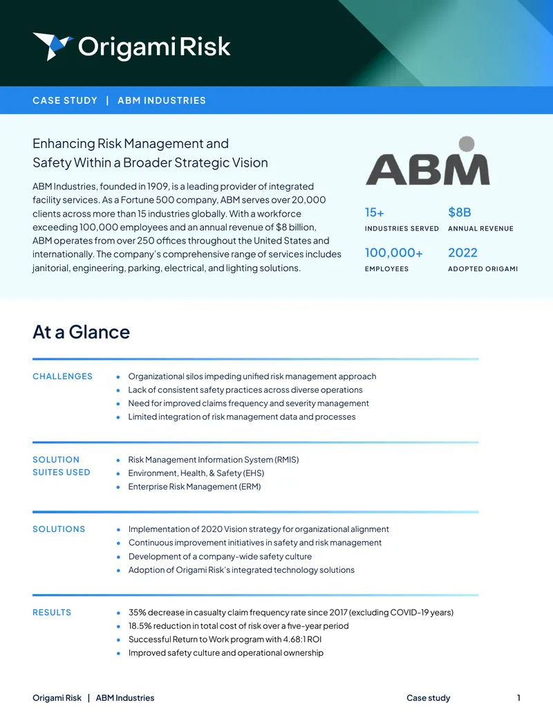 ABM Industries Risk Management Case Study