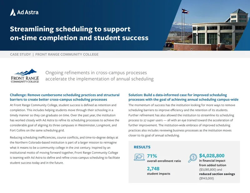 Cross-Campus Scheduling Improvement Case Study