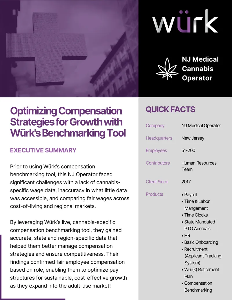 Compensation Benchmarking Tool for Cannabis Industry