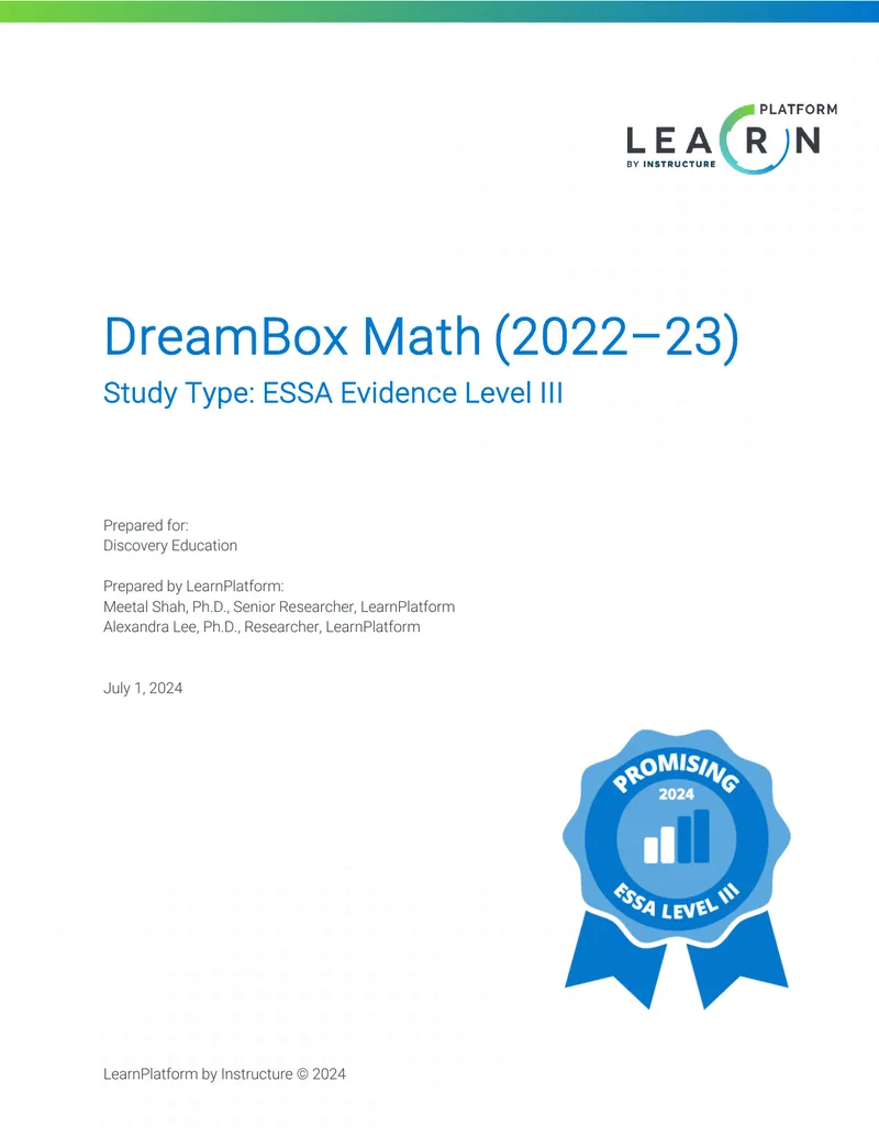 Impact of DreamBox Math on Student Outcomes