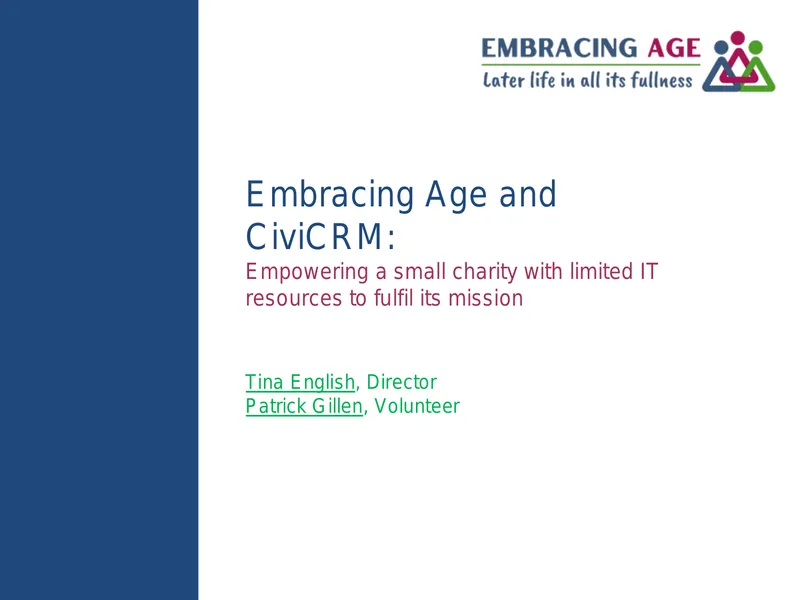 CiviCRM Implementation for Small Charities