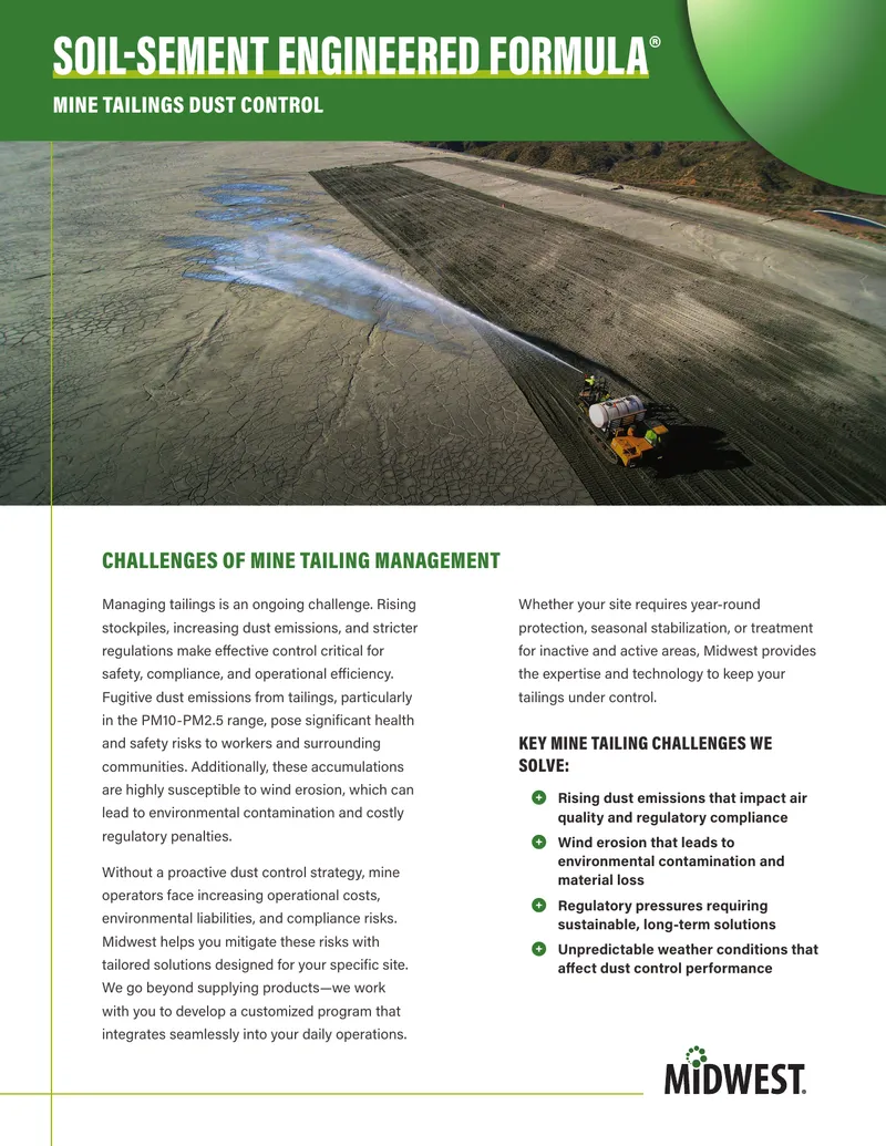 Mine Tailings Dust Control Solutions