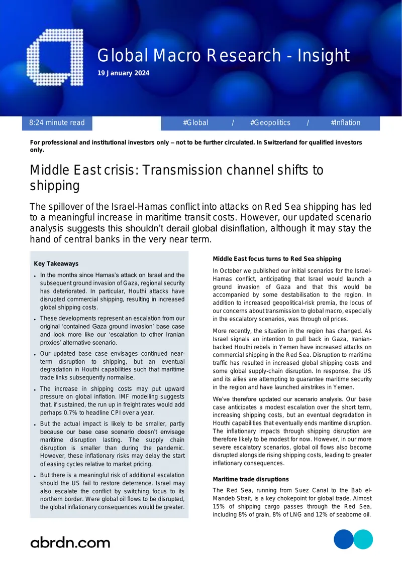 Middle East Crisis Impact on Global Shipping Costs
