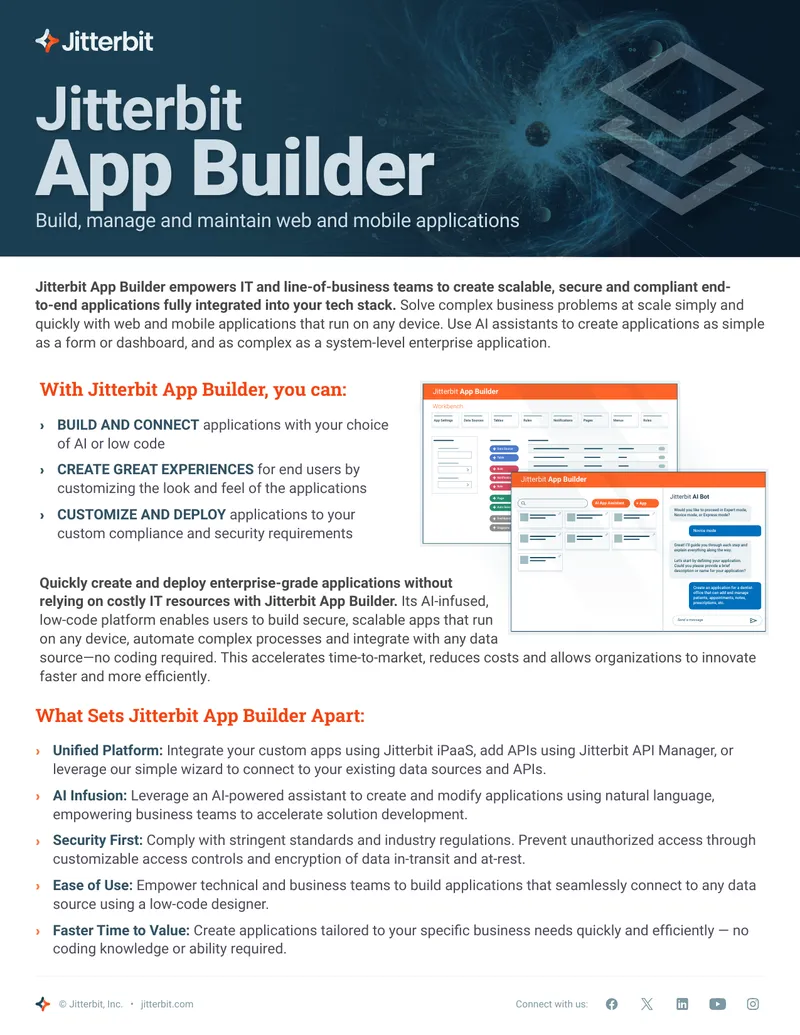Jitterbit App Builder Overview and Features