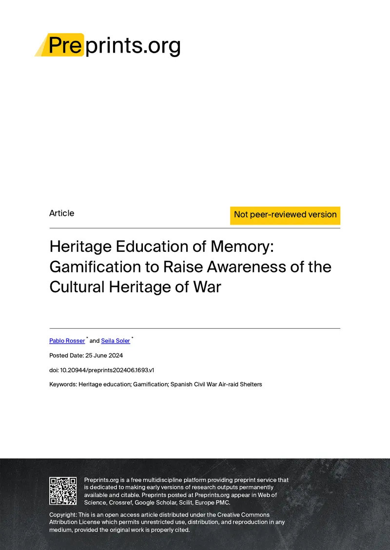 Heritage Education of Memory Through Gamification