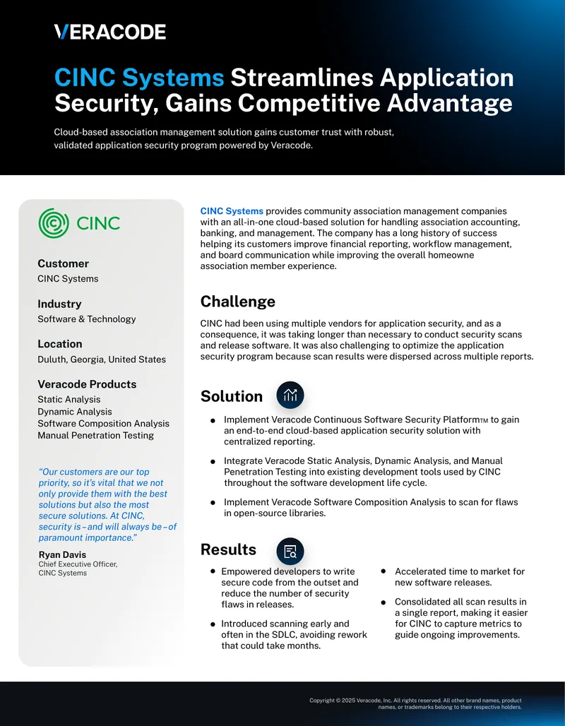 CINC Systems Application Security Implementation Case Study