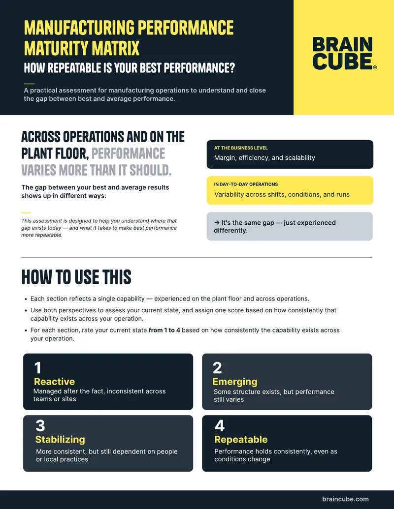 Manufacturing Performance Maturity Matrix