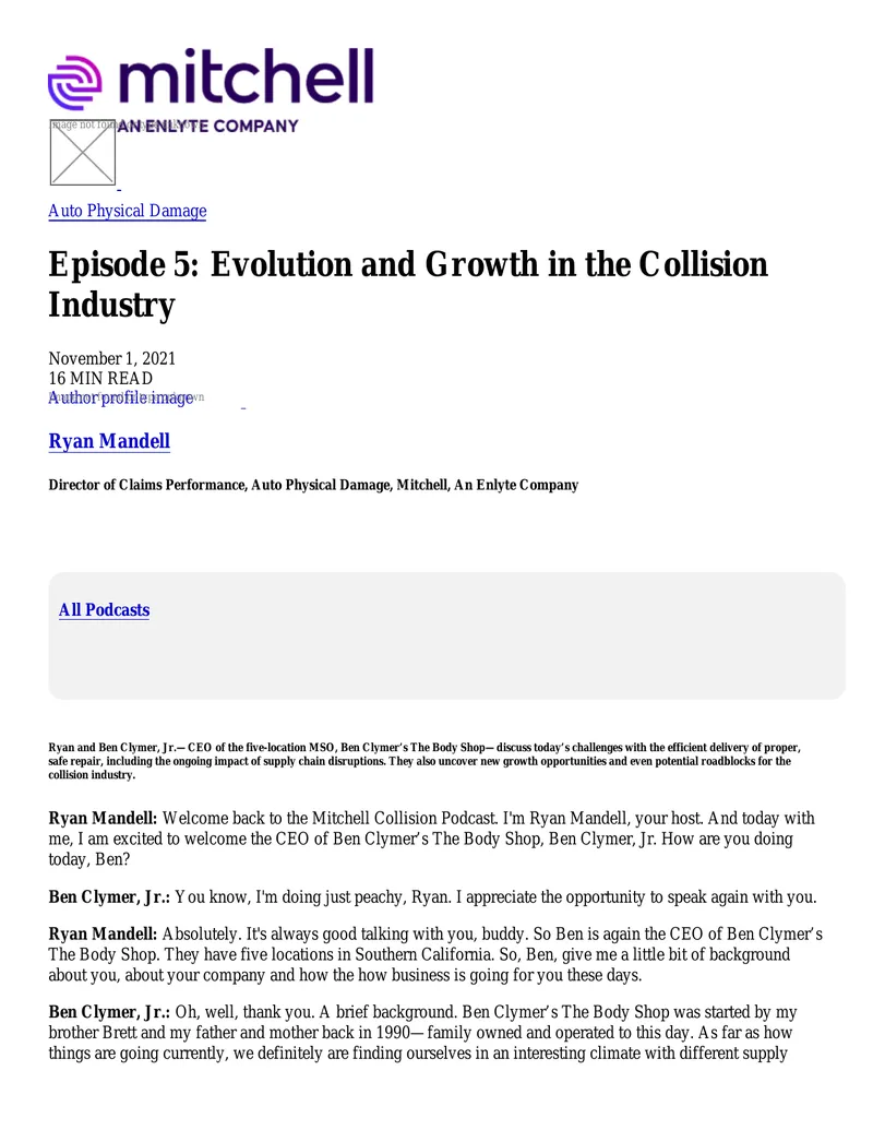 Evolution and Growth in the Collision Industry Podcast