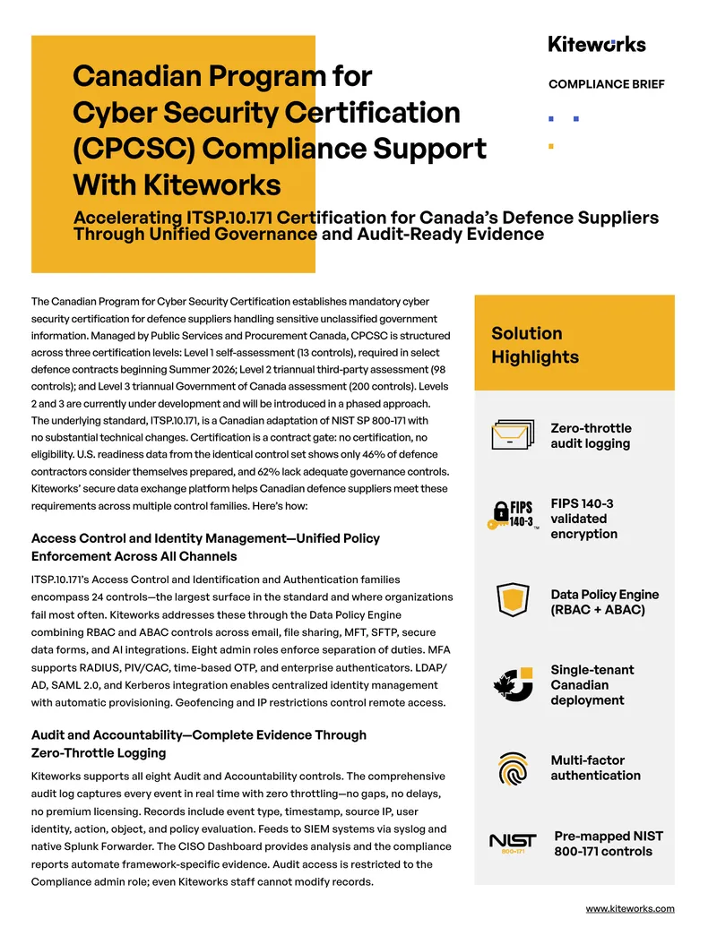 Canadian Cyber Security Certification Compliance Support