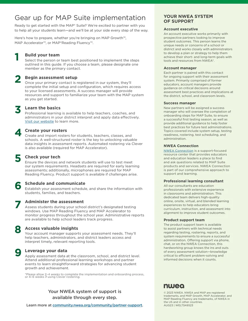 MAP Suite Implementation Preparation Guide