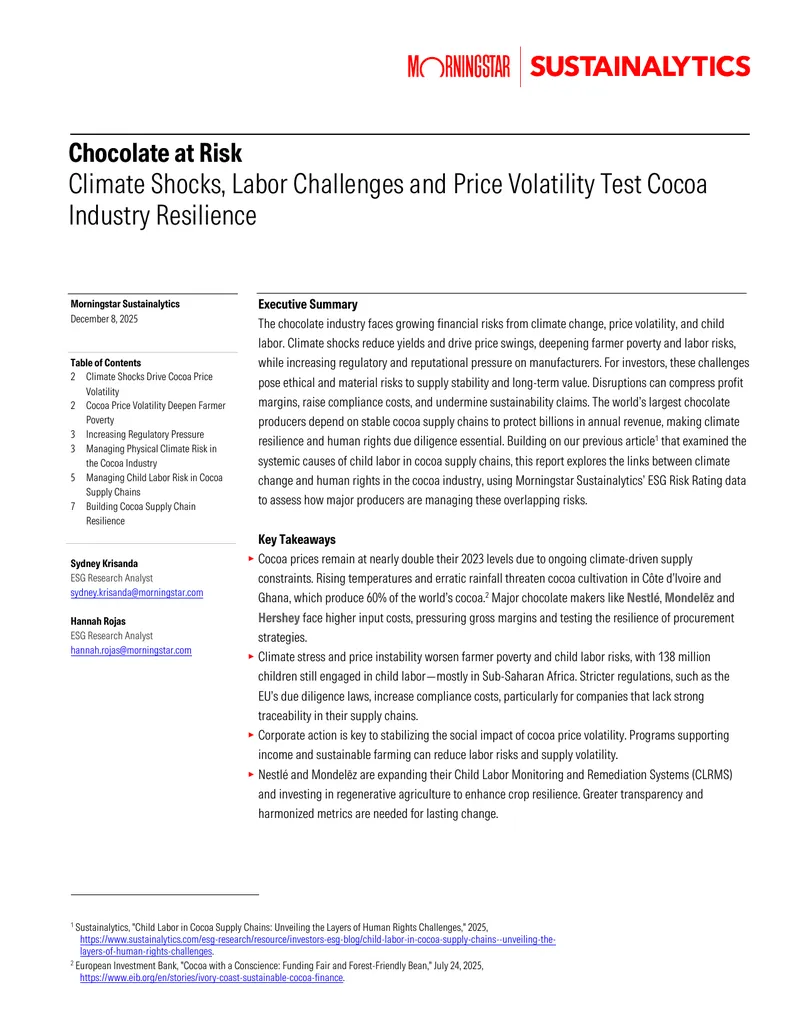 Cocoa Industry Resilience Amid Climate and Labor Challenges